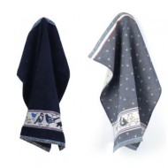 Hand- en Theedoek - Vogels - Donker Blauw